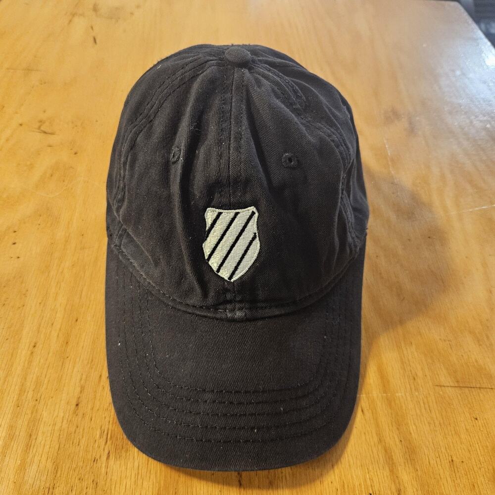 K-Swiss Hat‎ Cap Strap Back Mens One Size Black Cotton Embroidered Shield Logo